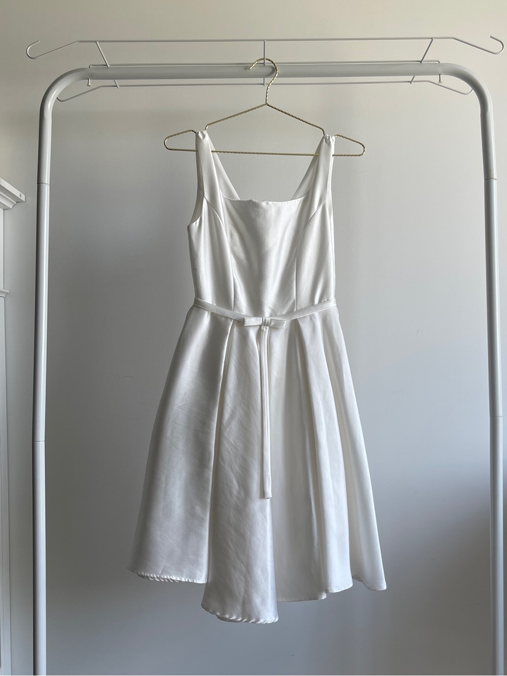 White Satin A-Line Dress